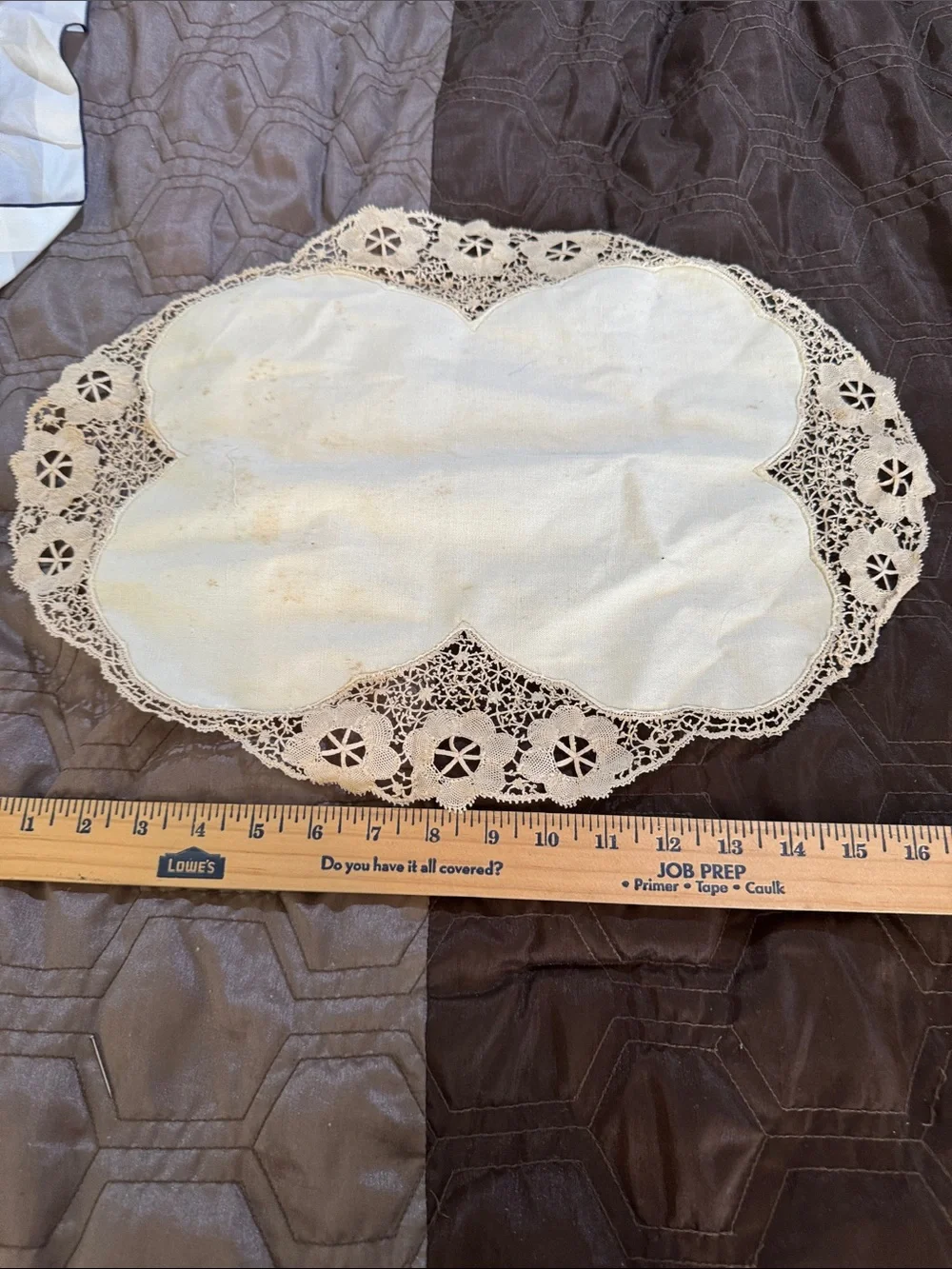 Vintage Lace-Edged White Cotton Doilies Set of 3